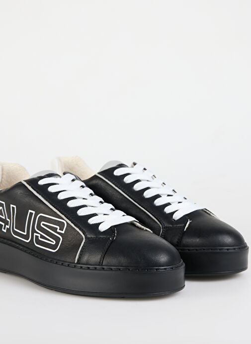 4Us Siyah-Beyaz Erkek Deri Sneaker JERRY 100 - Görsel 6