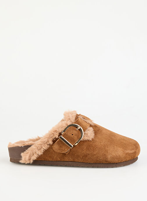 F By Fabrika Taba Kadın Süet Terlik KAYRAN - Görsel 2