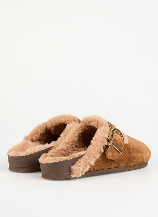 F By Fabrika Taba Kadın Süet Terlik KAYRAN - Görsel 4