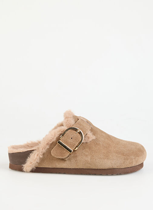 F By Fabrika Vizon Kadın Süet Terlik KAYRAN - Görsel 2