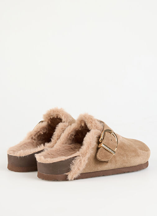 F By Fabrika Vizon Kadın Süet Terlik KAYRAN - Görsel 4