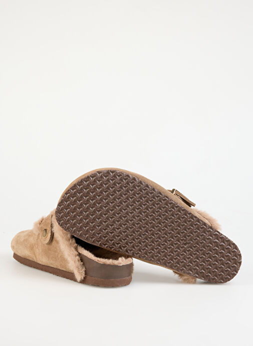 F By Fabrika Vizon Kadın Süet Terlik KAYRAN - Görsel 5