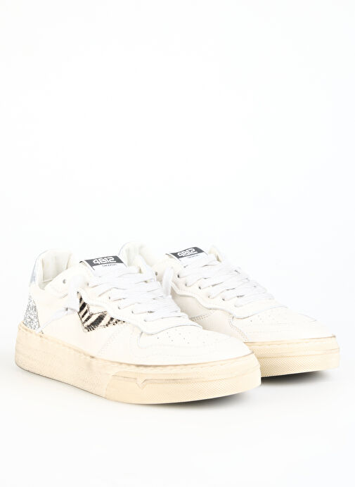 4B12 Beyaz Kadın Deri Sneaker HYPER-D835 - Görsel 3