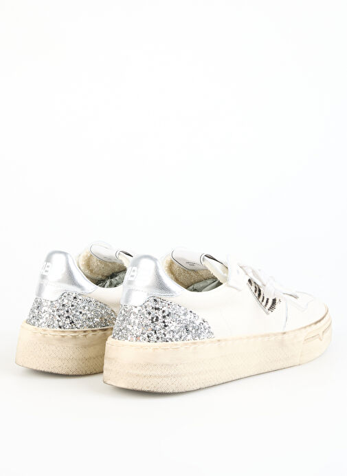4B12 Beyaz Kadın Deri Sneaker HYPER-D835 - Görsel 4
