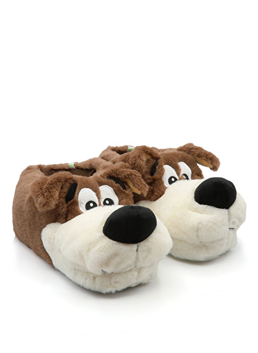 Twigy Kahverengi-Beyaz Erkek Ev Terliği TW BOBBY - Görsel 2