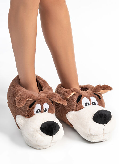 Twigy Kahverengi-Beyaz Erkek Ev Terliği TW BOBBY - Görsel 3