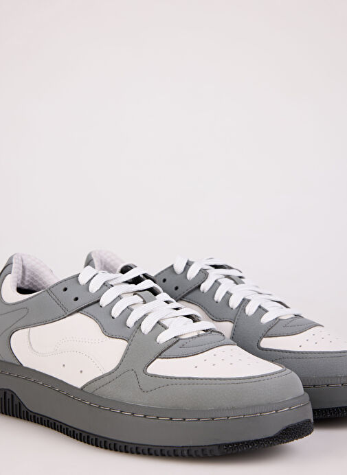 Hugo Beyaz-Gri Erkek Deri Sneaker RED-50529587 - Görsel 6