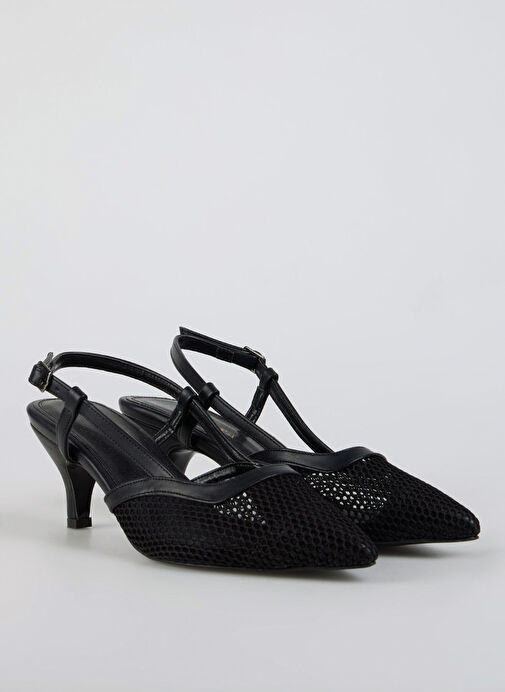 Fabrika Siyah Kadın Topuklu Ayakkabı CADHLA - Görsel 3