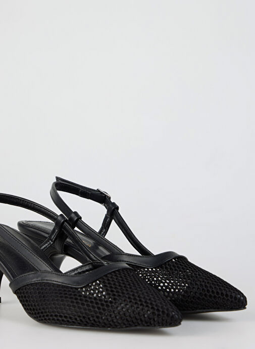 Fabrika Siyah Kadın Topuklu Ayakkabı CADHLA - Görsel 4