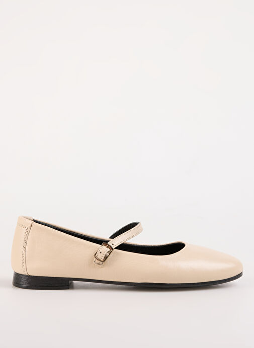 Fabrika Bej Kadın Deri Babet D-DERVILA - Görsel 2