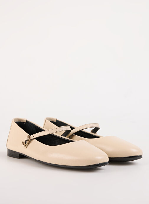 Fabrika Bej Kadın Deri Babet D-DERVILA - Görsel 3