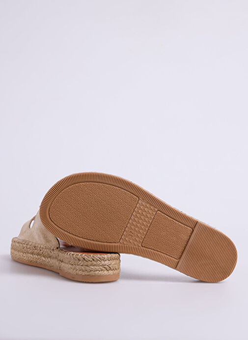 Fabrika Bej Kadın Deri Terlik D-GEORGIA - Görsel 5