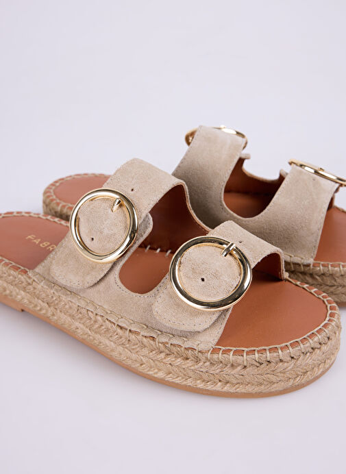 Fabrika Bej Kadın Deri Terlik D-GEORGIA - Görsel 6