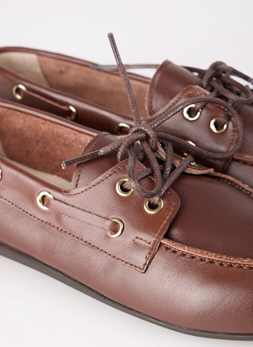 Fabrika Kahverengi Kadın Deri Loafer D-CARINA - Görsel 6