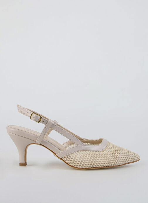 Fabrika Bej Kadın Topuklu Ayakkabı CADHLA - Görsel 2