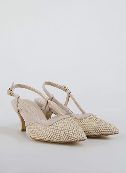 Fabrika Bej Kadın Topuklu Ayakkabı CADHLA - Görsel 3