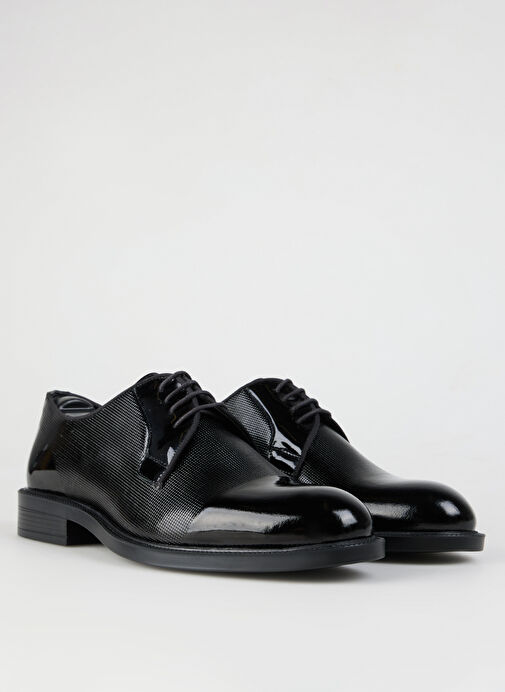 Fabrika Siyah Erkek Deri Klasik Ayakkabı SEBASTIAN - Görsel 3