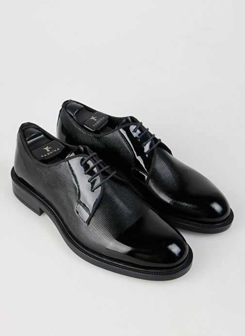 Fabrika Siyah Erkek Deri Klasik Ayakkabı SEBASTIAN - Görsel 4