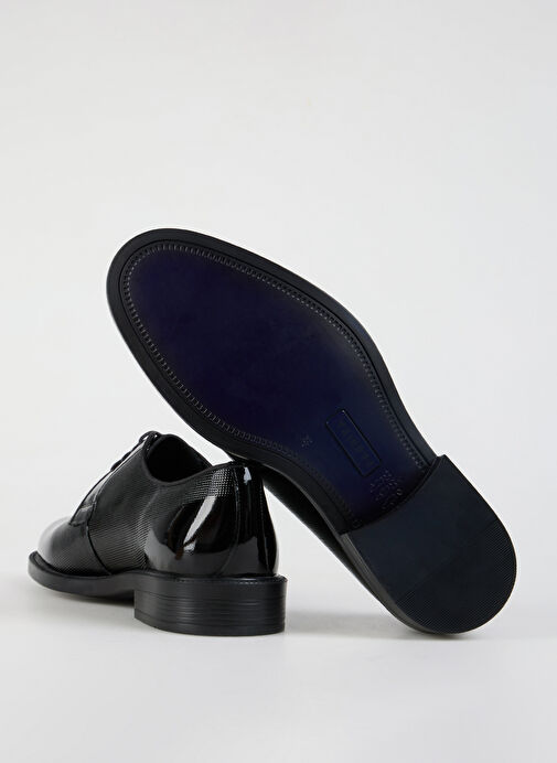 Fabrika Siyah Erkek Deri Klasik Ayakkabı SEBASTIAN - Görsel 7