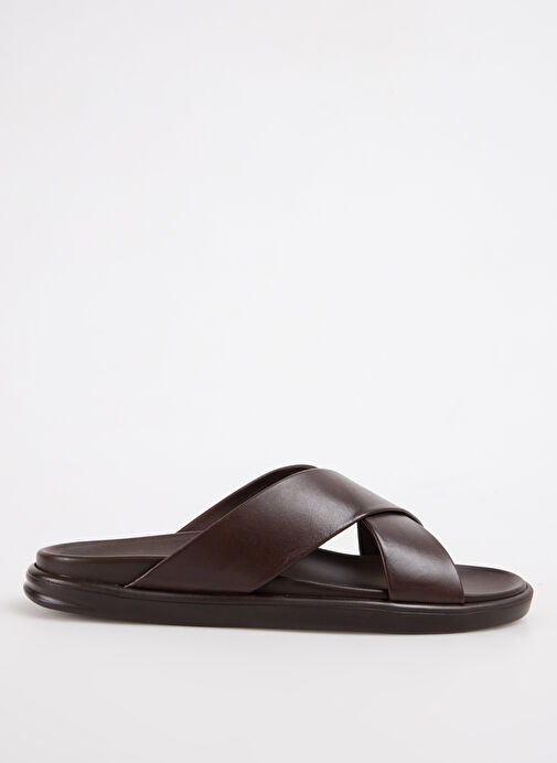 Fabrika Kahverengi Erkek Deri Terlik REBEL - Görsel 2