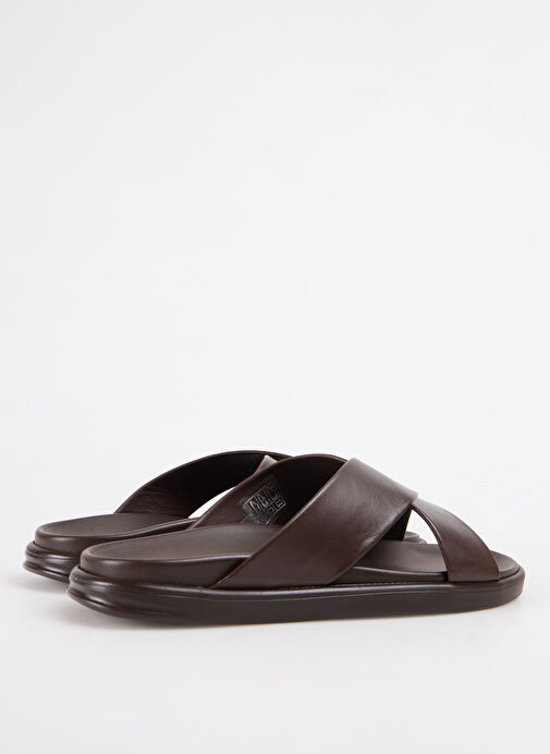 Fabrika Kahverengi Erkek Deri Terlik REBEL - Görsel 4