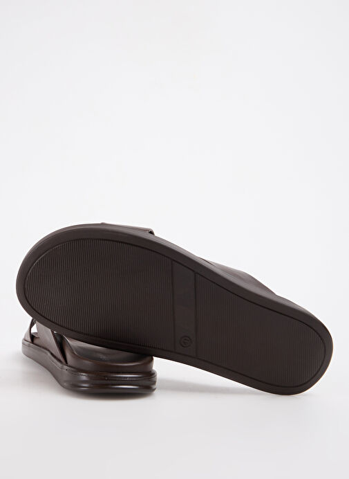 Fabrika Kahverengi Erkek Deri Terlik REBEL - Görsel 5