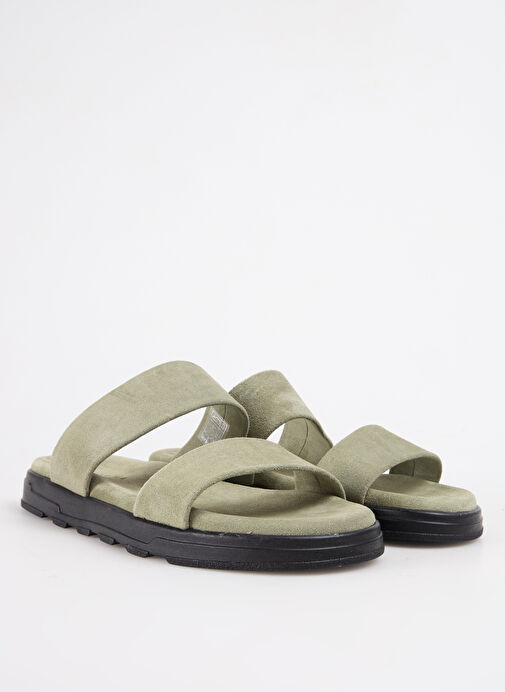 Fabrika Haki Erkek Süet Terlik CAL - Görsel 3