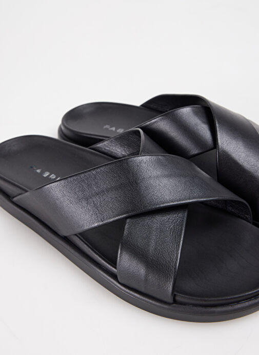 Fabrika Siyah Erkek Deri Terlik REBEL - Görsel 6