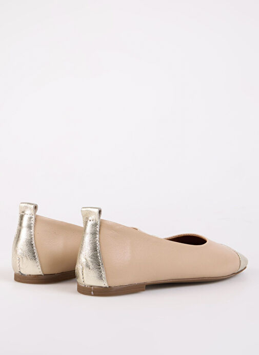 Fabrika Bej-Gümüş Kadın Deri Babet D-EMERY - Görsel 4