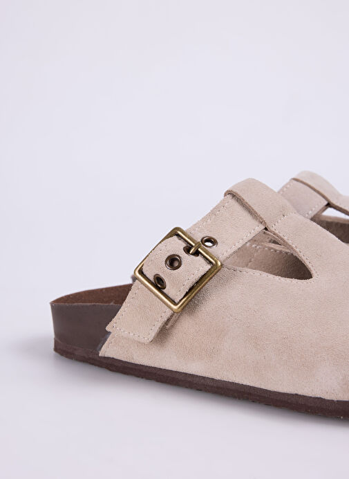 Fabrika Bej Kadın Deri Terlik D-CATALINA - Görsel 6