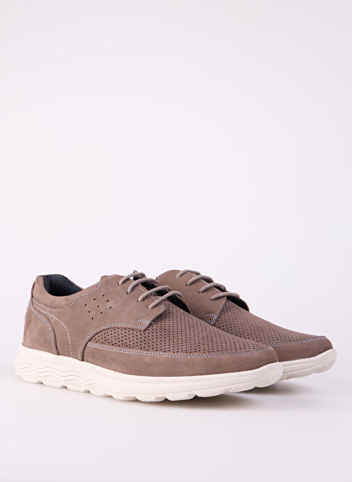 Cotton Bar Gri Erkek Deri Günlük Ayakkabı PEUN - Görsel 3