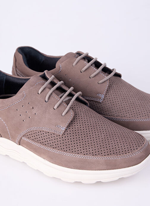 Cotton Bar Gri Erkek Deri Günlük Ayakkabı PEUN - Görsel 4