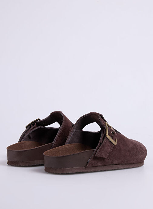 Fabrika Kahverengi Kadın Deri Terlik D-CATALINA - Görsel 4