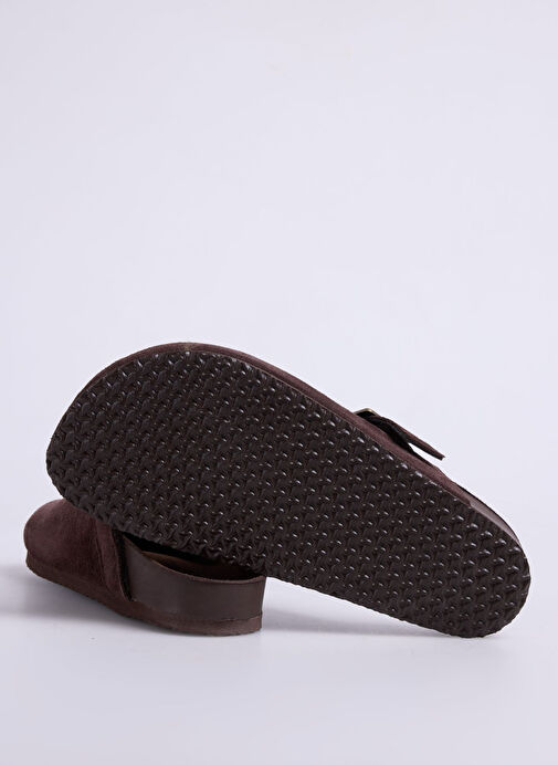 Fabrika Kahverengi Kadın Deri Terlik D-CATALINA - Görsel 5