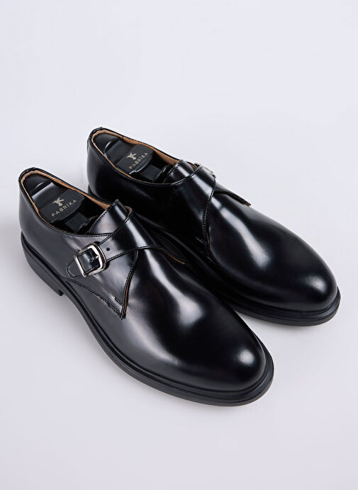 Fabrika Siyah Erkek Deri Klasik Ayakkabı SAMPSON-THUNDER - Görsel 4