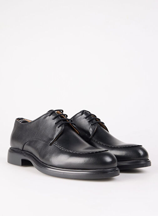 Fabrika Siyah Erkek Deri Klasik Ayakkabı SAMPSON-WARRIOR - Görsel 3