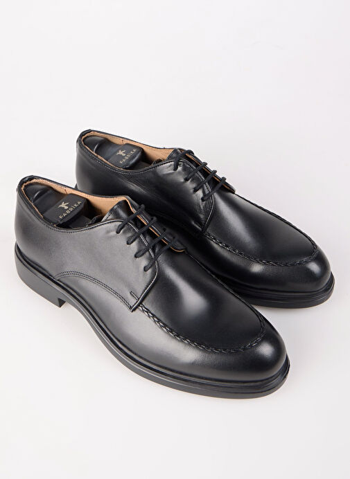 Fabrika Siyah Erkek Deri Klasik Ayakkabı SAMPSON-WARRIOR - Görsel 4