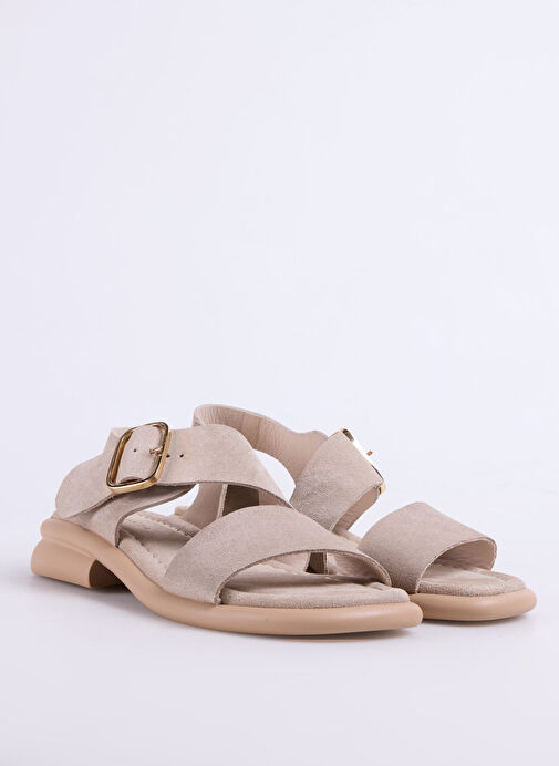 Fabrika Bej Kadın Deri Sandalet D-KEIRA - Görsel 3