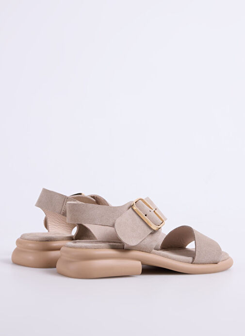 Fabrika Bej Kadın Deri Sandalet D-KEIRA - Görsel 4