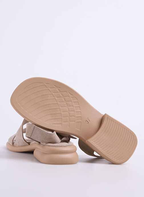 Fabrika Bej Kadın Deri Sandalet D-KEIRA - Görsel 5