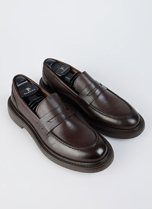 Fabrika Kahverengi Erkek Deri Klasik Ayakkabı GRIT-ELVIS - Görsel 4