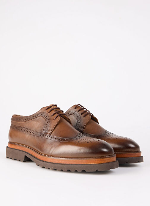 Fabrika Taba Erkek Deri Klasik Ayakkabı TRISTAN-STERLING - Görsel 3