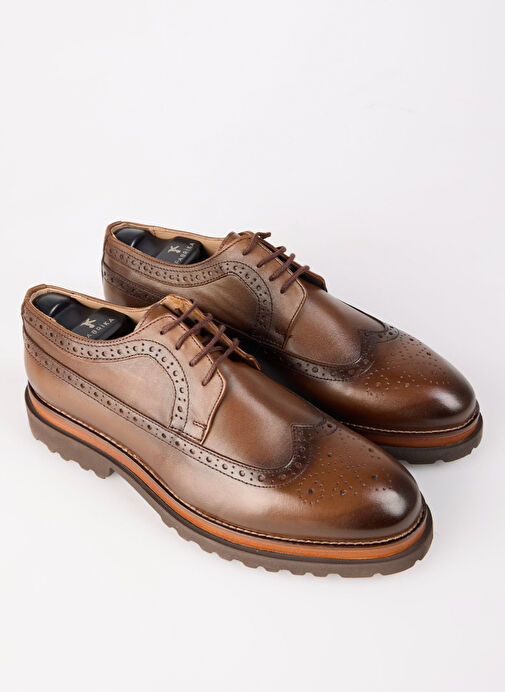 Fabrika Taba Erkek Deri Klasik Ayakkabı TRISTAN-STERLING - Görsel 4