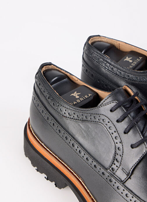 Fabrika Siyah Erkek Deri Klasik Ayakkabı TRISTAN-STERLING - Görsel 5