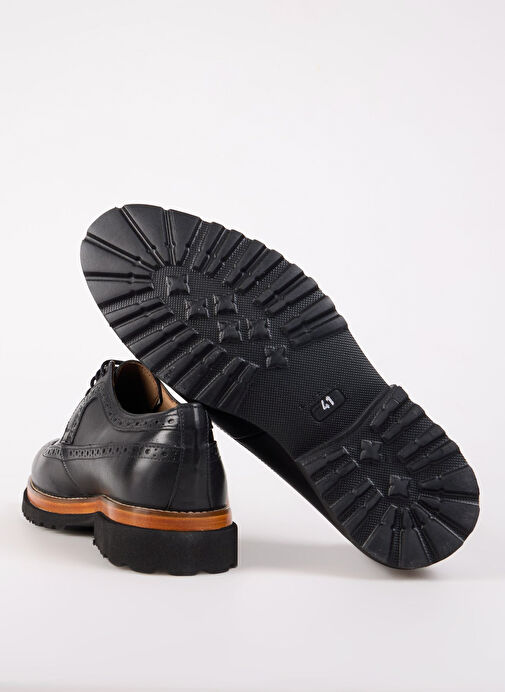 Fabrika Siyah Erkek Deri Klasik Ayakkabı TRISTAN-STERLING - Görsel 7