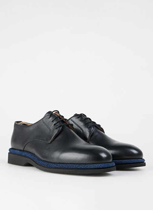 Fabrika Siyah-Mavi Erkek Deri Klasik Ayakkabı LAYD-OUTLAW - Görsel 3