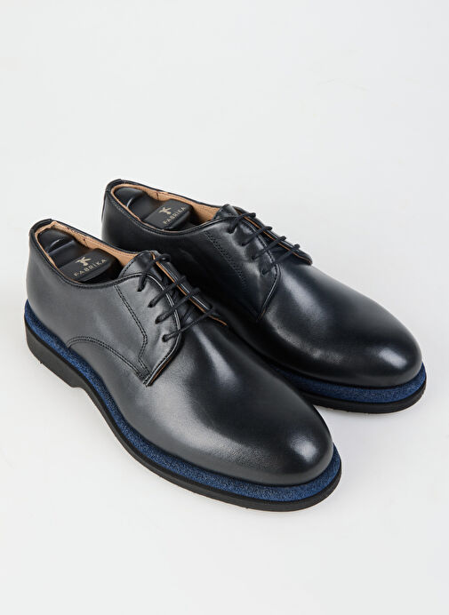Fabrika Siyah-Mavi Erkek Deri Klasik Ayakkabı LAYD-OUTLAW - Görsel 4