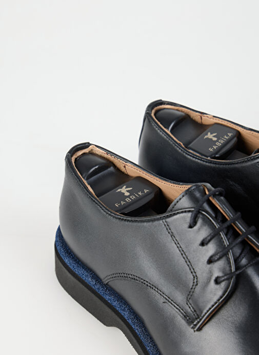 Fabrika Siyah-Mavi Erkek Deri Klasik Ayakkabı LAYD-OUTLAW - Görsel 5