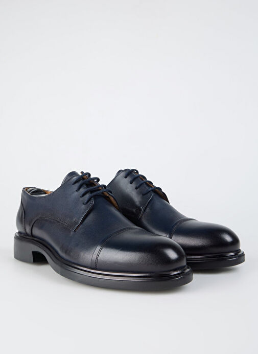 Fabrika Lacivert Erkek Deri Klasik Ayakkabı JOSE - Görsel 3