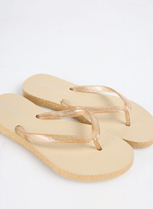 Fabrika Bej Kadın Plaj Terliği OHRIO - Görsel 6